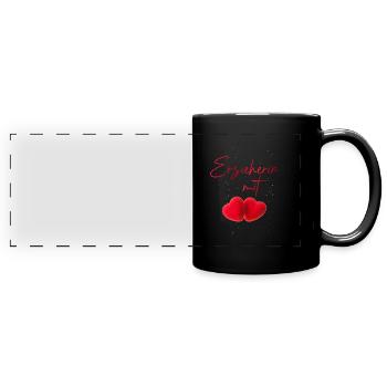 Erzieherin mit Herz - Panorama-Tasse farbig - Schwarz - Vorne