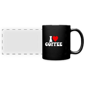 I love coffee - Full Colour Panoramic Mug - black - Front
