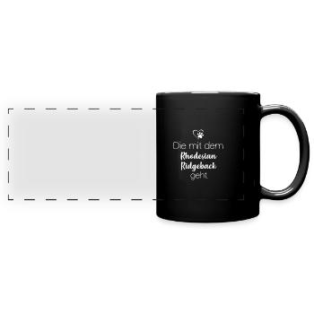 Rhodesian Ridgeback - Panorama-Tasse farbig - Schwarz - Vorne