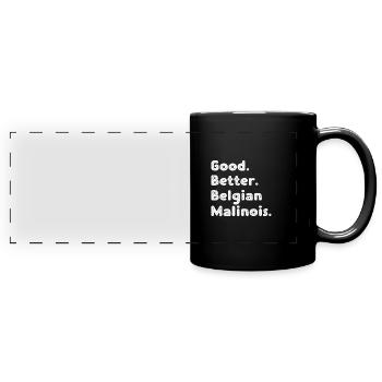 Belgischer Schäferhund - Panorama-Tasse farbig - Schwarz - Vorne