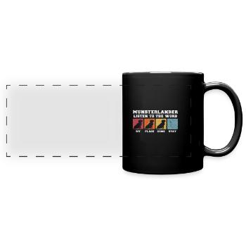 Munsterlander listen to word - Panorama-Tasse farbig - Schwarz - Vorne