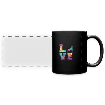 Amour de doberman - Mug panoramique uni - noir - Devant