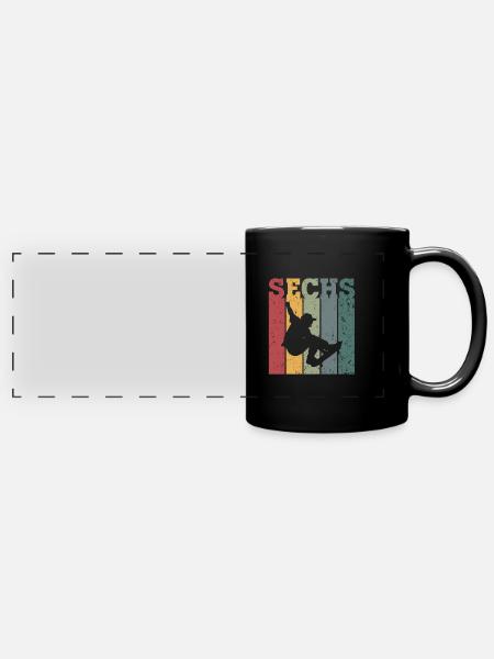 Sechs - Panorama-Tasse farbig - Schwarz