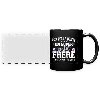 Petit Frère Panda Vache Cadeau Bébé Garçon Famille - Mug panoramique uni - noir - Devant