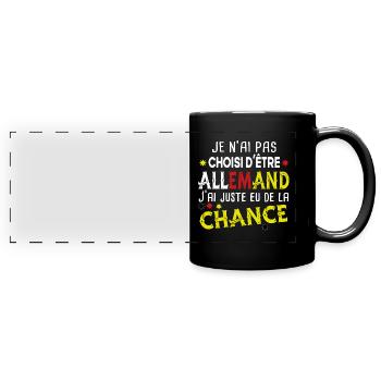 Allemand Allemagne Europe Cadeau Pays Humour Homme - Mug panoramique uni - noir - Devant