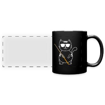 Billiards 8-ball - Full Colour Panoramic Mug - black - Front