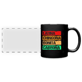 Chingona Latina - Mug panoramique uni - noir - Devant
