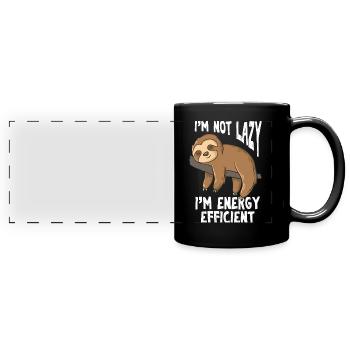 Faultiere sind nicht Faul Lustige Faultier - Panorama-Tasse farbig - Schwarz - Vorne
