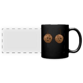 Noix de coco Coconuts Soutien-gorge Seins - Mug panoramique uni - noir - Devant