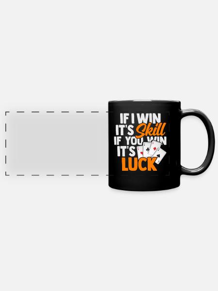 Poker - Panorama-Tasse farbig - Schwarz