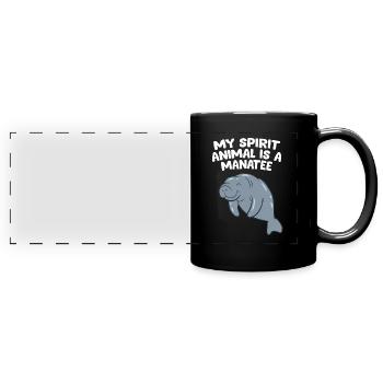 Funny Manatee Lover Gift My Spirit Animal Is A - Full Colour Panoramic Mug - black - Front