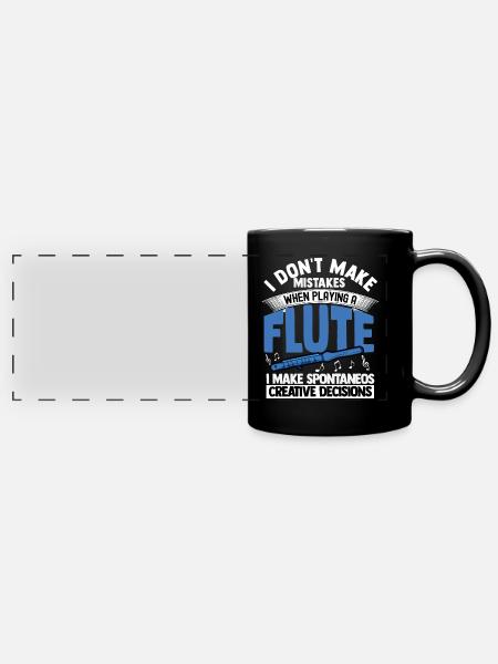 Flöte - Panorama-Tasse farbig - Schwarz