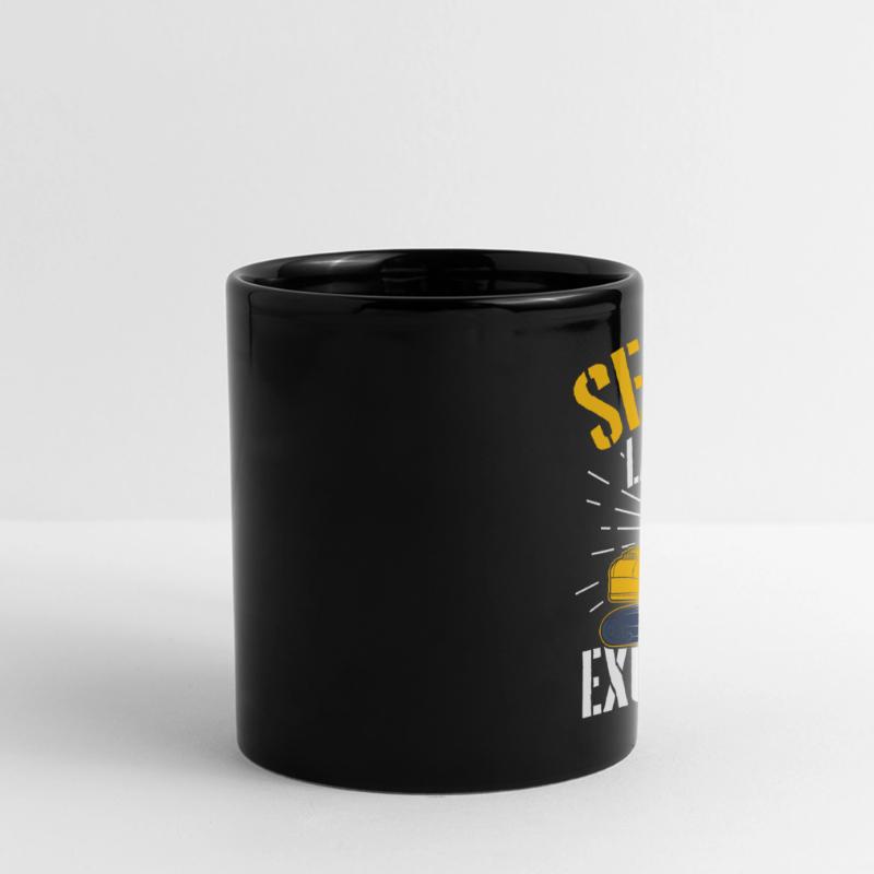 Excavator construction work road construction dredging work Full Colour Panoramic Mug