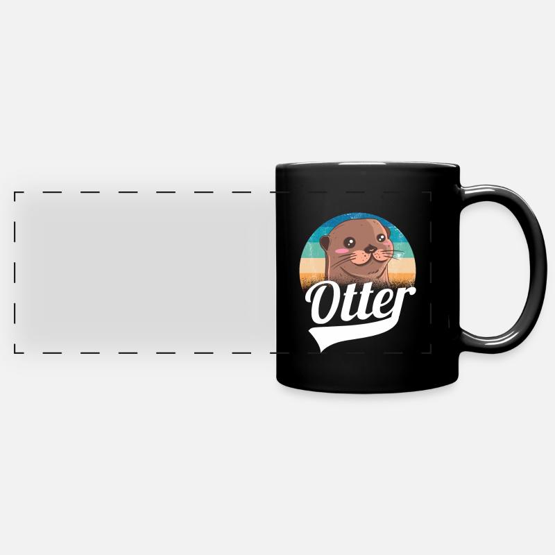 Otter søde dyr gave - Panoramakrus, farvet - sort