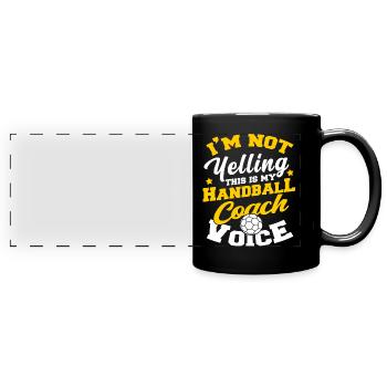 Handball Hobby Coach Trainer - Panorama-Tasse farbig - Schwarz - Vorne