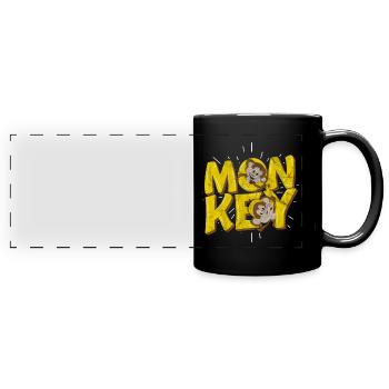 monkey - Full Colour Panoramic Mug - black - Front