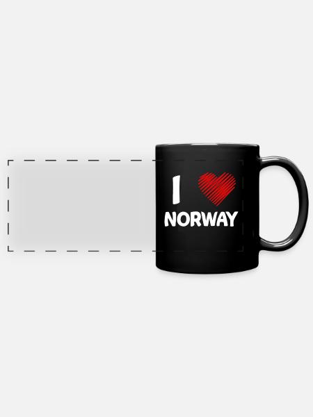Norwegen - Panorama-Tasse farbig - Schwarz