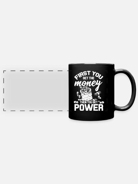Geld - Panorama-Tasse farbig - Schwarz