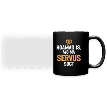 Bayern Bayerische Kultur Servus Bayerisch Geschenk - Panorama-Tasse farbig - Schwarz - Vorne
