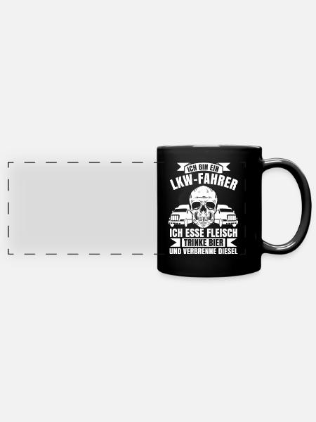 LKW Fahrer - Panorama-Tasse farbig - Schwarz