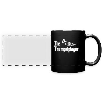 Trompete - Panorama-Tasse farbig - Schwarz - Vorne