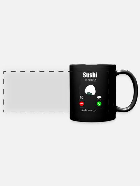 Sushi - Panorama-Tasse farbig - Schwarz