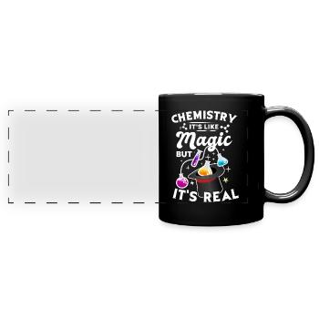 Chemie - Panorama-Tasse farbig - Schwarz - Vorne