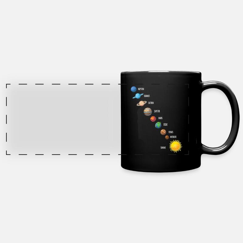 Astronaut Cosmos Planet Solar System - Full Colour Panoramic Mug - black