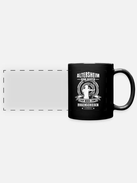 Bogenschießen Geschenk Zielscheibe Langbogen Pfeil - Panorama-Tasse farbig - Schwarz