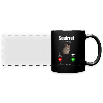 Eichhörnchen Tshirt Streifenhörnchen Hörnchen Nuss - Panorama-Tasse farbig - Schwarz - Vorne