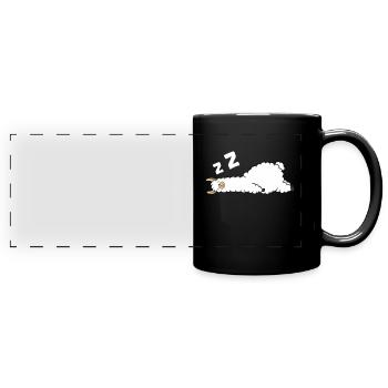 Pyjama Lama fatigué Amour Lamas - Mug panoramique uni - noir - Devant