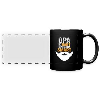 Opa mit Bart ist richtig Smart Geschenk Bartträger - Panorama-Tasse farbig - Schwarz - Vorne