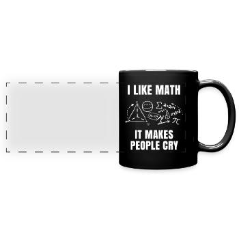 Mathe - Panorama-Tasse farbig - Schwarz - Vorne