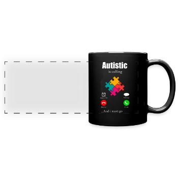 Autism Gift Autistic Asperger ADHD Autism - Full Colour Panoramic Mug - black - Front