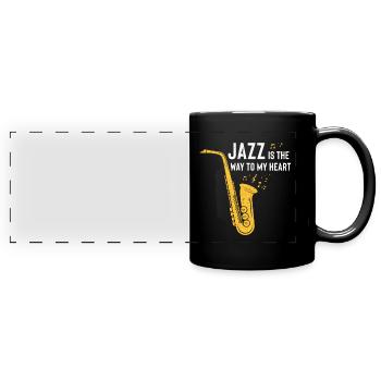 Jazz Tshirt - Panorama-Tasse farbig - Schwarz - Vorne