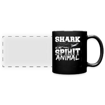Shark Is My Spirit Animal Shark Fin Ocean Fish - Panorama-Tasse farbig - Schwarz - Vorne