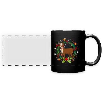 Ugly Christmas Sweater Reindeer - Full Colour Panoramic Mug - black - Front