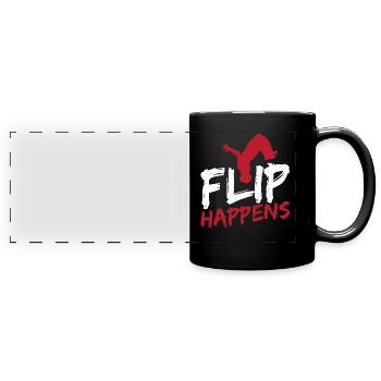 Flip Happens Freerunning Parkour - Mug panoramique uni - noir - Devant