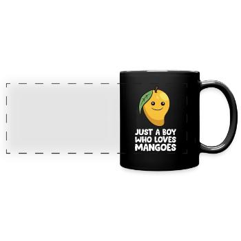 Nur ein Junge, der Mangos liebt - Panorama-Tasse farbig - Schwarz - Vorne