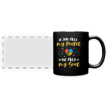 Autism - Full Colour Panoramic Mug - black - Front