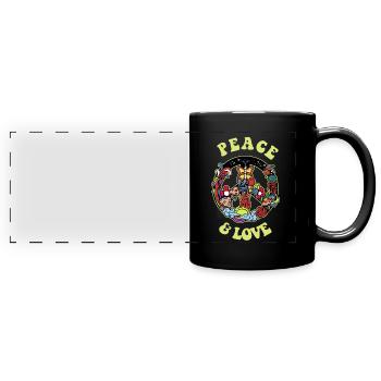 Hippie Cadeau Acidhead Flowerpower Hippi Hippy - Mug panoramique uni - noir - Devant