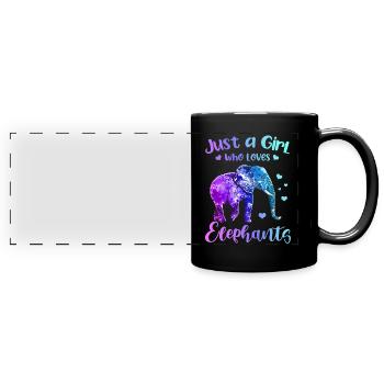 Elefant Tshirt für Elefanten Elephant Kinder Zoo - Panorama-Tasse farbig - Schwarz - Vorne