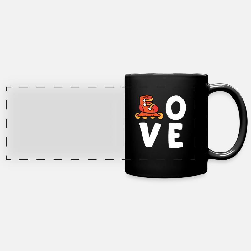 Roller Skates Love Inline Skating Roller Skating - Full Colour Panoramic Mug - black