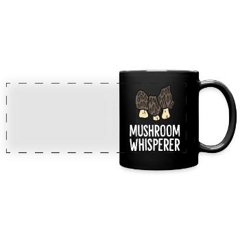Pilzsammler Mykologe Morchel Pilzjäger - Panorama-Tasse farbig - Schwarz - Vorne