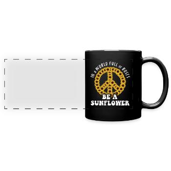 Hippie Cadeau Acidhead Flowerpower Hippi Hippy - Mug panoramique uni - noir - Devant