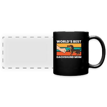 Weltbeste Dackel-Mama Dackel-Hund-Mama - Panorama-Tasse farbig - Schwarz - Vorne