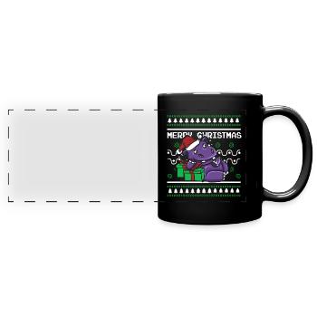 Ugly Christmas Sweater Tshirt Weihnachten Nilpferd - Panorama-Tasse farbig - Schwarz - Vorne