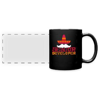Senior Developer Programming Programmer - Panorama-Tasse farbig - Schwarz - Vorne