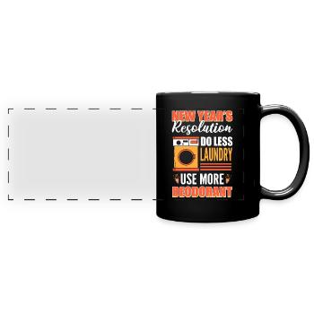 New Year's Resolution New Year's Day New Years - Full Colour Panoramic Mug - black - Front