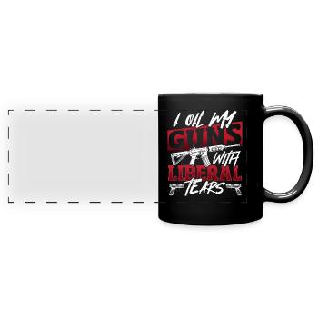 Oil Guns With Liberal Tear 2nd Amendment Gun Right - Full Colour Panoramic Mug - black - Front